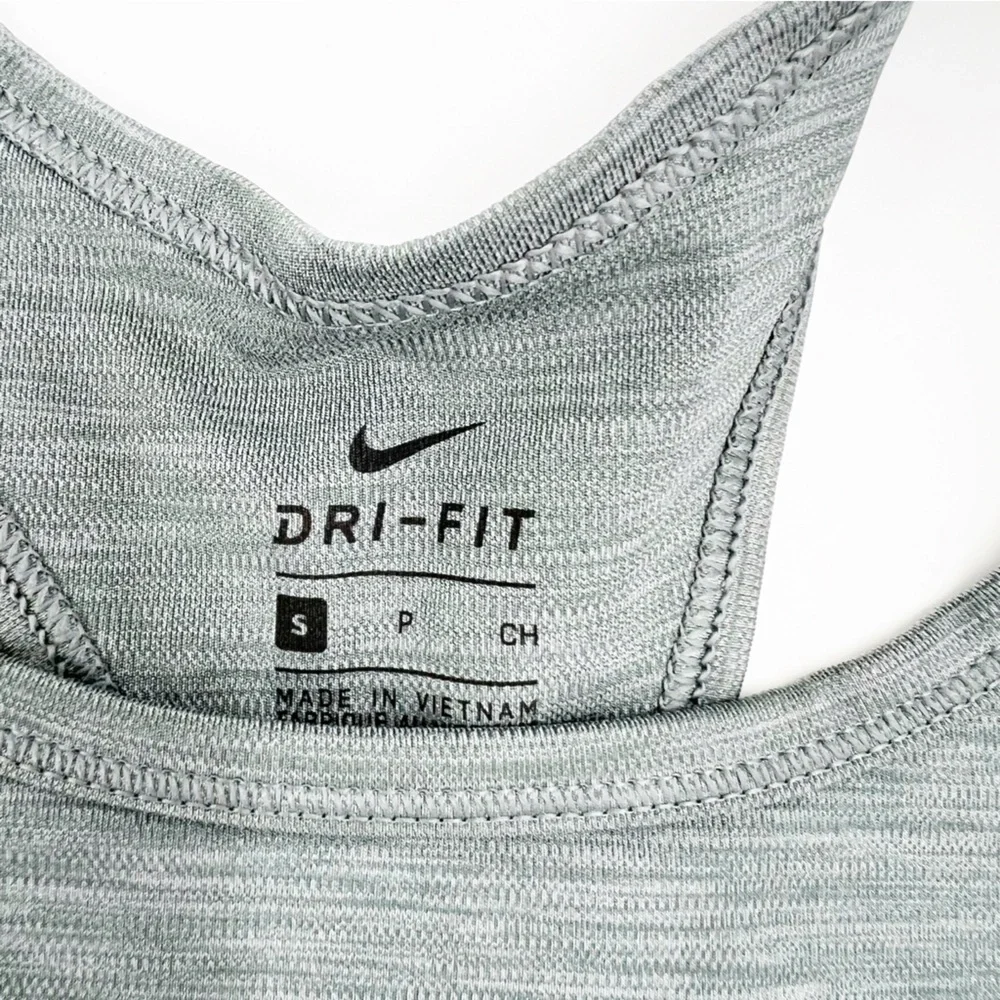 ✅ Nike Womens Medium Support Racerback Sports‎ Bra GREY/BLACK SIZE SMALL